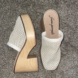 Free People Brown Clog Heels